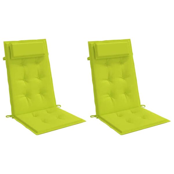 vidaXL Cuscini Sedia Schienale Alto 2 pz Verde Chiaro Tessuto Oxford