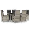 vidaXL Set da Pranzo da Giardino 7 pz con Cuscini in Polyrattan Grigio