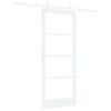 vidaXL Porta scorrevole 83 x 202 cm Legno massello di pino e vetro