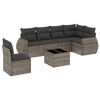 vidaXL Set Divani da Giardino 7 pz con Cuscini Grigio in Polyrattan