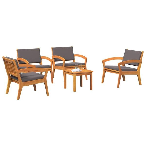 vidaXL Set bistrot 5 pcs Marrone 59,5 x 70,5 x 72,5 cm Poliestere