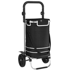 vidaXL Carrello della spesa Nero 36.5 x 46.5 x 100.5 cm Tessuto Oxford