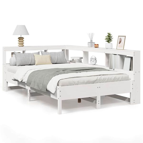 vidaXL Letto Libreria senza Materasso Bianco 120x200 cm Legno di Pino