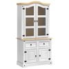 vidaXL Credenza CORONA Bianco 100 x 48,5 x 179 cm Pino massello