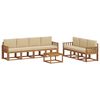 vidaXL Set di divani da esterno 8 pz Naturale e Beige