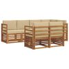 vidaXL Set divano sezionale con cuscino 7 pcs Naturale e Beige