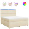 vidaXL Giroletto a Molle con Materasso Crema 180x200 cm in Tessuto