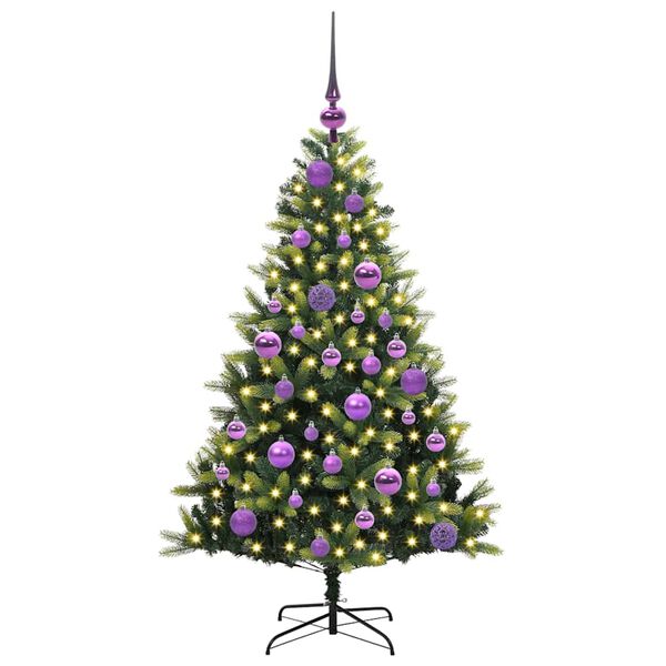 vidaXL Albero di Natale Artificiale Pieghevole 150 LED Verde 120 cm