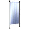 vidaXL Tenda a Rullo Esterno Blu e Bianca 120x270cm Tessuto e Acciaio