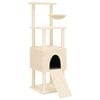 vidaXL Albero per Gatti con Tiragraffi in Sisal Crema 153 cm
