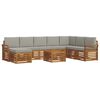 vidaXL Set divani con cuscino 9 pcs Grigio Naturale e Chiaro