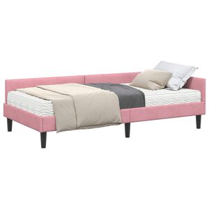 vidaXL Struttura Letto Angolare con Materasso 2 pcs Grigio Velluto