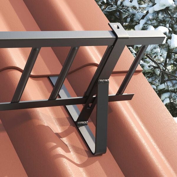 vidaXL Guardia per neve sul tetto Nero 300 x 29,5 x 34,5 cm Acciaio
