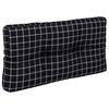 vidaXL Cuscino per Pallet Motivo a Quadri Nero 70x40x12 cm in Tessuto