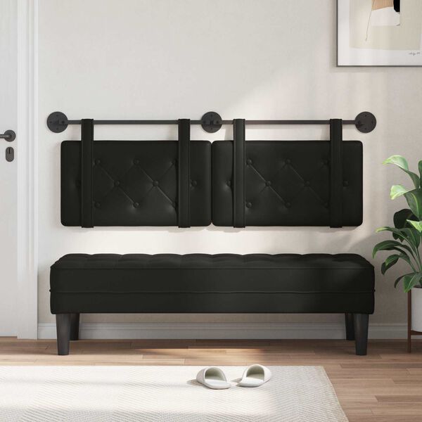 vidaXL Testata appesa Nero 130 x 55 x 5 cm Pelle Sintetica