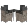 vidaXL Set da Pranzo da Giardino 5 pz con Cuscini in Polyrattan Grigio