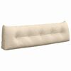 vidaXL Cuscino per Schiena Crema 160 x 24 x 50 cm Tessuto