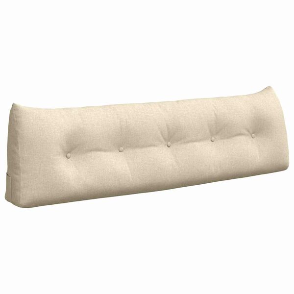 vidaXL Cuscino per Schiena Crema 160 x 24 x 50 cm Tessuto
