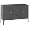 vidaXL Credenza Antracite 105x35x70 cm in Acciaio e Vetro Temperato