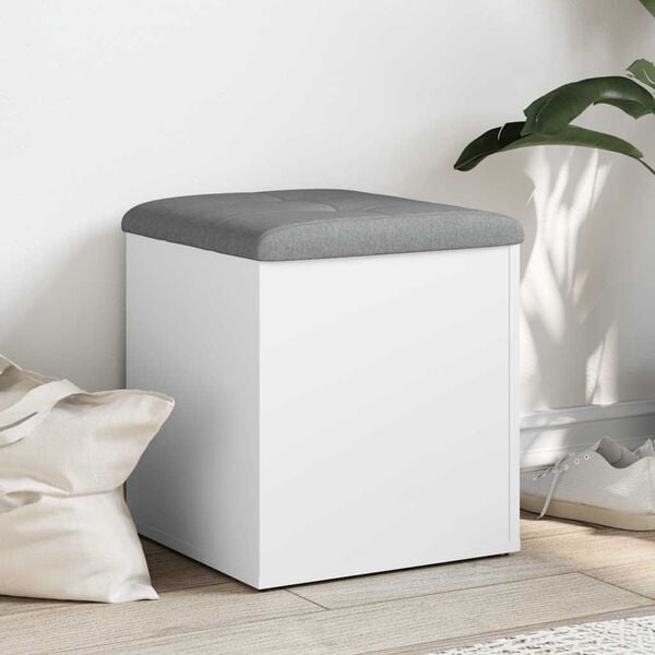 vidaXL Panca contenitore bianca 42x42x45 cm in legno ingegnerizzato