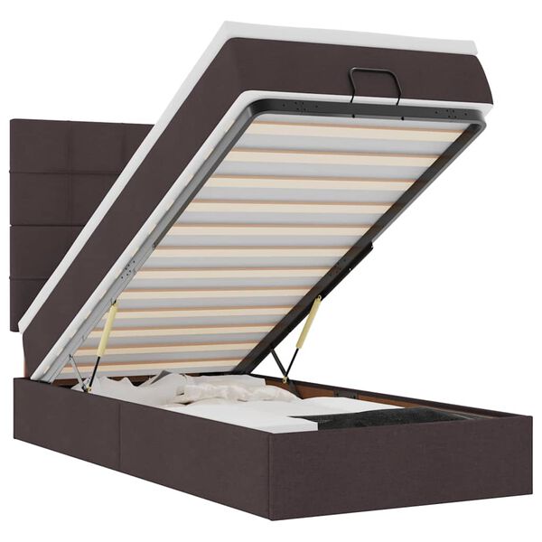 vidaXL Struttura Letto Pouf con Materasso 90x190 cm in Tessuto