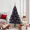 vidaXL Albero di Natale artificiale con luci integrate Nero 150 cm PVC