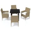 vidaXL Set Pranzo da Giardino 5 pz con Cuscini in Polyrattan Beige