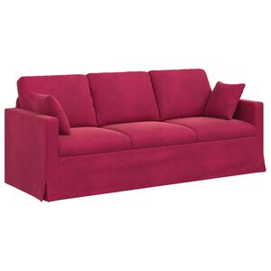 vidaXL Divano Rosso Vino 198 x 78 x 80 cm Velluto