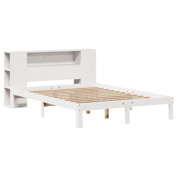 vidaXL Letto Libreria senza Materasso Bianco 120x200 cm Legno di Pino