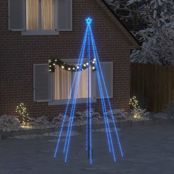 vidaXL Luci per Albero di Natale Interni Esterni 576 LED Blu 3,6 m