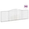 vidaXL Cesti Gabbioni ad Arco 6 pz 400x30x120/140 cm Ferro Zincato