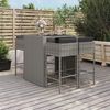 vidaXL Set Bar da Giardino 5 pz con Cuscini in Polyrattan Grigio