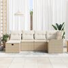 vidaXL Set Divano da Giardino con cuscino 6 pcs Beige Poly Rattan
