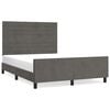 vidaXL Giroletto senza Materasso Grigio Scuro 140x190 cm Velluto
