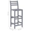 vidaXL Set da Bar da Giardino 3 pz Grigio in Legno Massello di Acacia