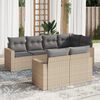 vidaXL Set Divani da Giardino 7 pz con Cuscini Beige in Polyrattan