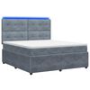 vidaXL Letto Box Spring LED con Materasso Grigio Scuro 160 x 200 cm