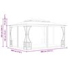 vidaXL Gazebo con Rete 300x400x265 cm Antracite