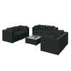 vidaXL Set Divani da Giardino 7 pz con Cuscini in Polyrattan Nero