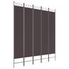 vidaXL Divisorio a 5 Pannelli Marrone 200x220 cm in Tessuto