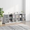 vidaXL Libreria con Ante Grigio Sonoma 204x37x75 cm Legno Multistrato