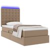 vidaXL Letto con contenitore e LED con led Cappuccino 90 x 200 cm
