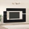 vidaXL Set mobile TV 9 pcs Rovere Nero Legno multistrato