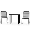 vidaXL Set da Pranzo da Giardino 3 pz Nero