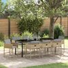 vidaXL Set da Pranzo per Giardino 9 pcs Beige polyrattan