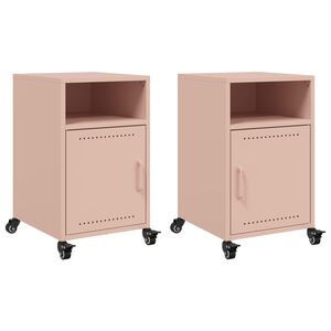 vidaXL Comodini 2 pz Rosa 36x39x59 cm in Acciaio