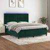 vidaXL Letto a Molle con Materasso e LED Verde Scuro 160x200cm Velluto