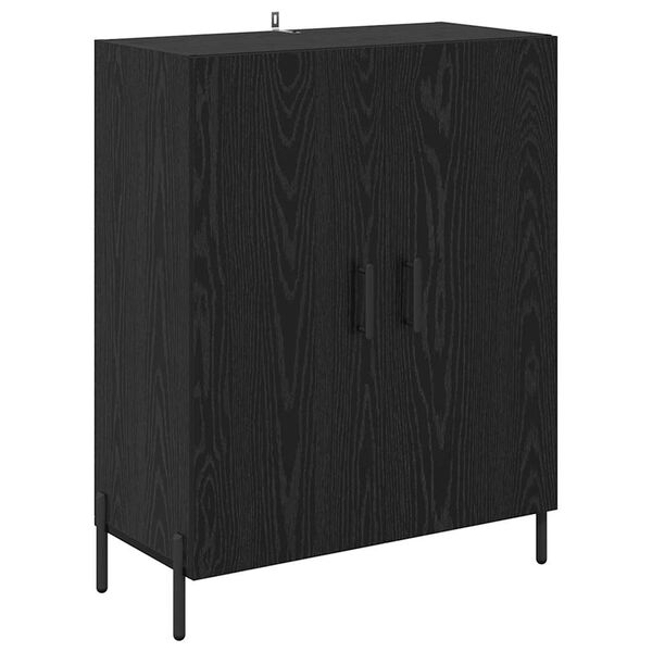 vidaXL Credenza Rovere Nero 69,5 x 34 x 90 cm Legno multistrato