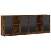 vidaXL Libreria con Ante Rovere Fumo 204x37x75 cm in Legno Multistrato