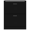 vidaXL Scarpiera Nera 63x24x81 cm in Legno Multistrato